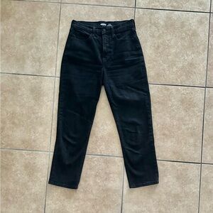 Old Navy The Sky High Straight Extra High Rise Black Jeans